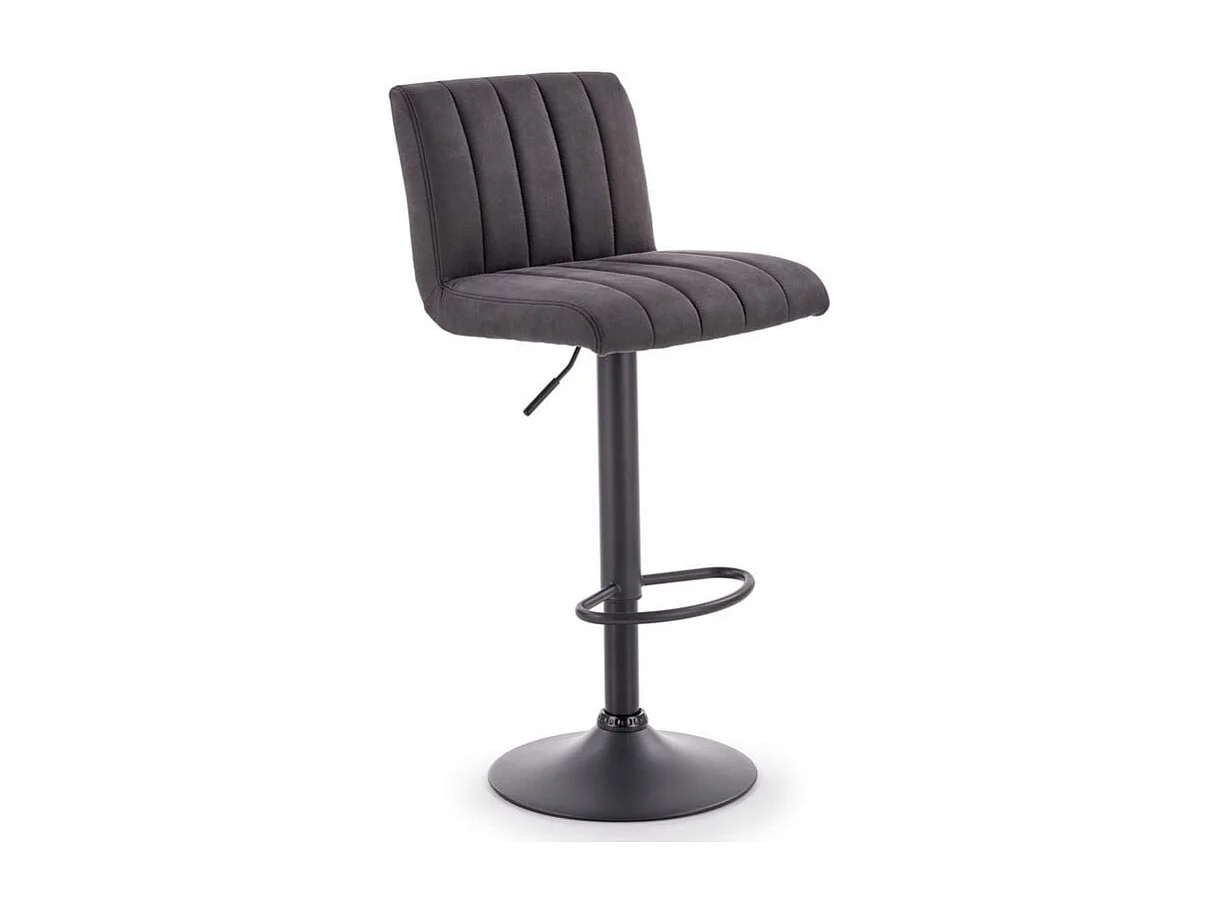 Sgabello da bar contemporaneo grigio scuro con struttura in acciaio nero LEEDS