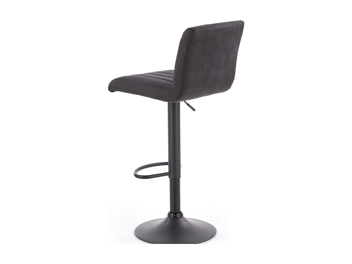 Sgabello da bar contemporaneo grigio scuro con struttura in acciaio nero LEEDS