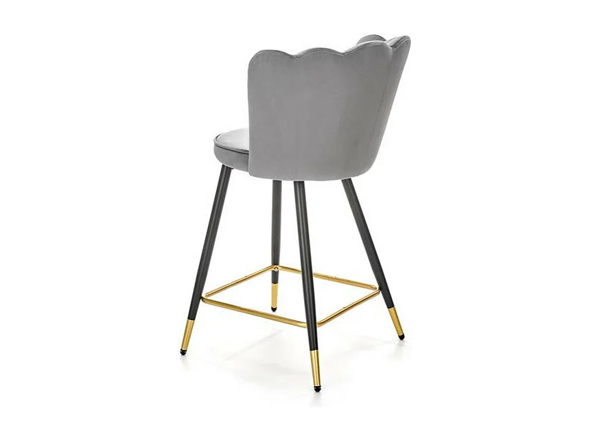 Tabouret de bar design velours gris Sundo