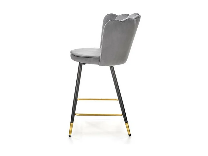 Tabouret de bar design velours gris Sundo