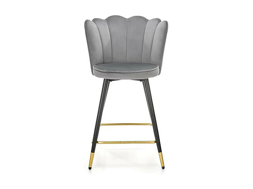 Tabouret de bar design velours gris Sundo