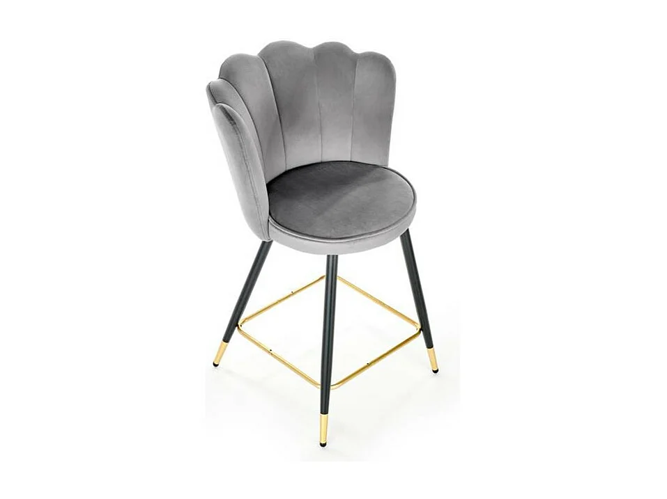Tabouret de bar design velours gris Sundo
