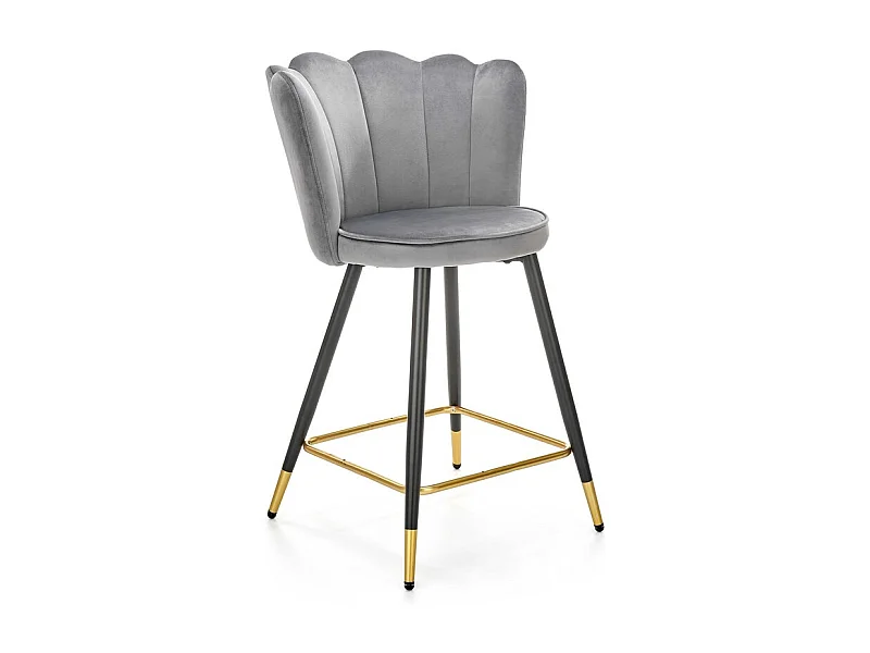 Tabouret de bar design velours gris Sundo