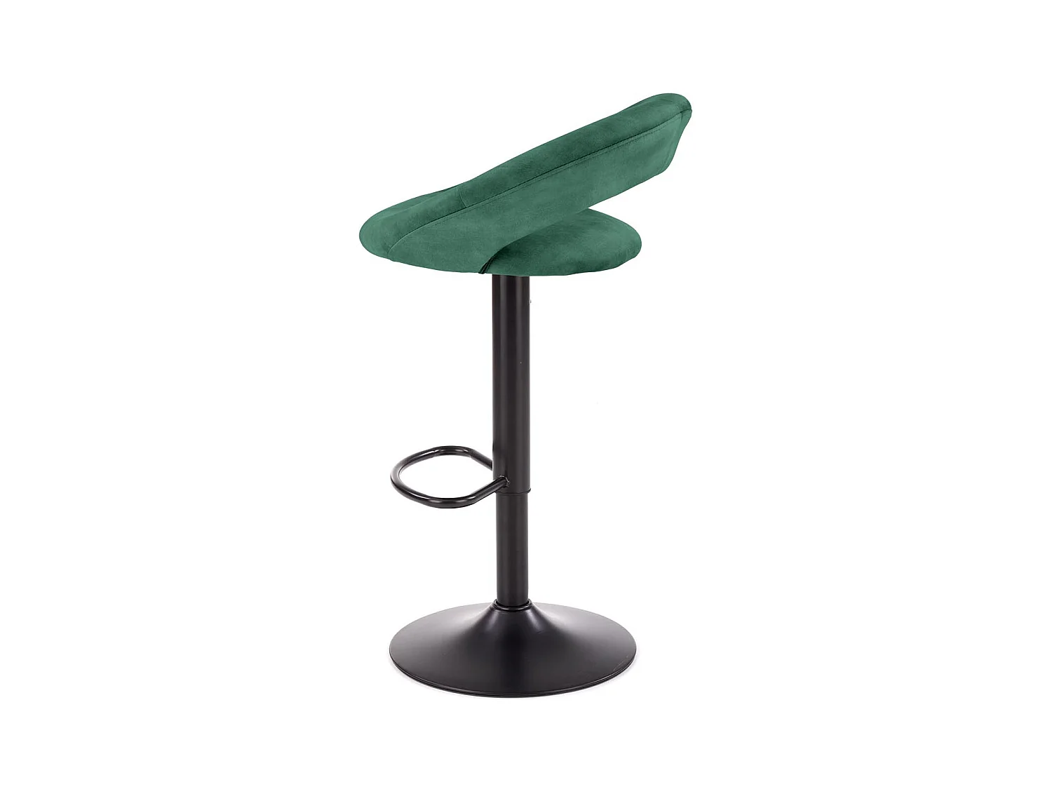 Taburete de bar contemporáneo de terciopelo verde con estructura de metal negro BEDIVERE