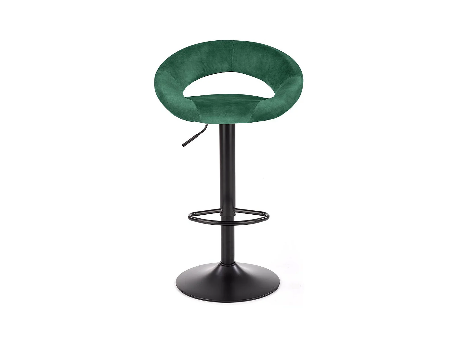 Taburete de bar contemporáneo de terciopelo verde con estructura de metal negro BEDIVERE