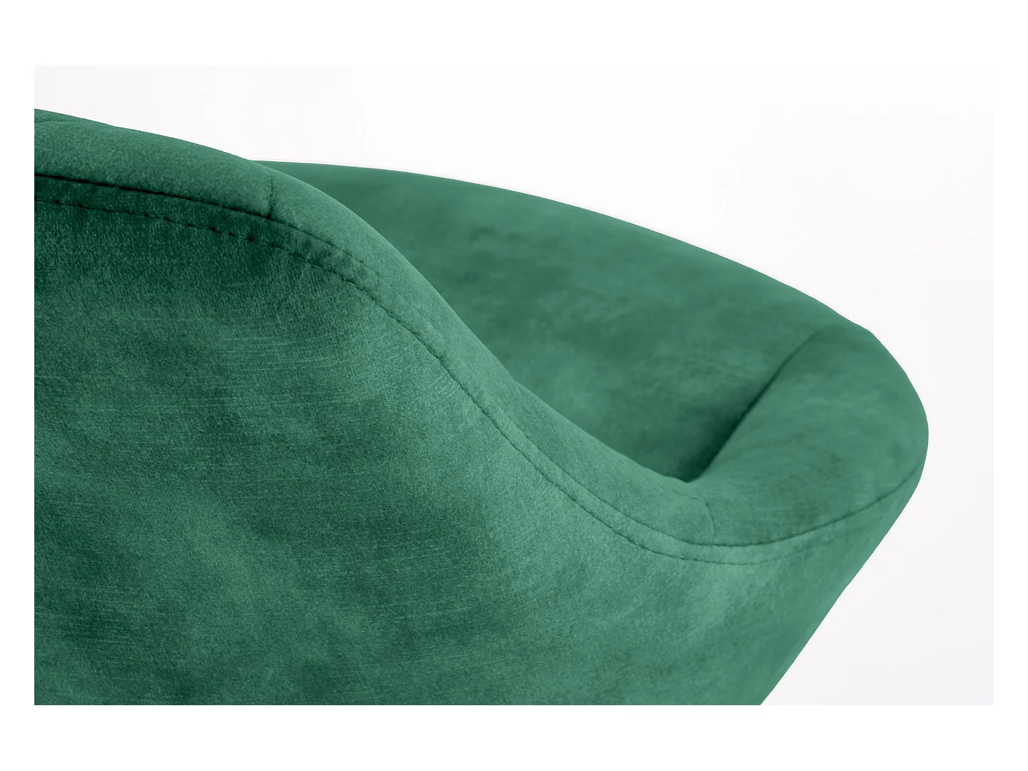 Taburete de bar contemporáneo de terciopelo verde con estructura de metal negro BEDIVERE