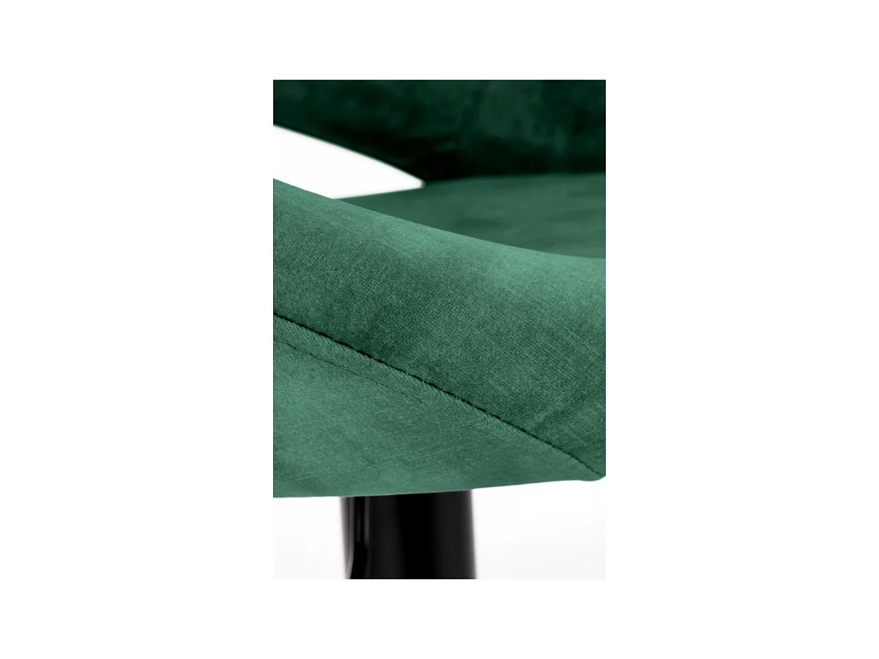Taburete de bar contemporáneo de terciopelo verde con estructura de metal negro BEDIVERE