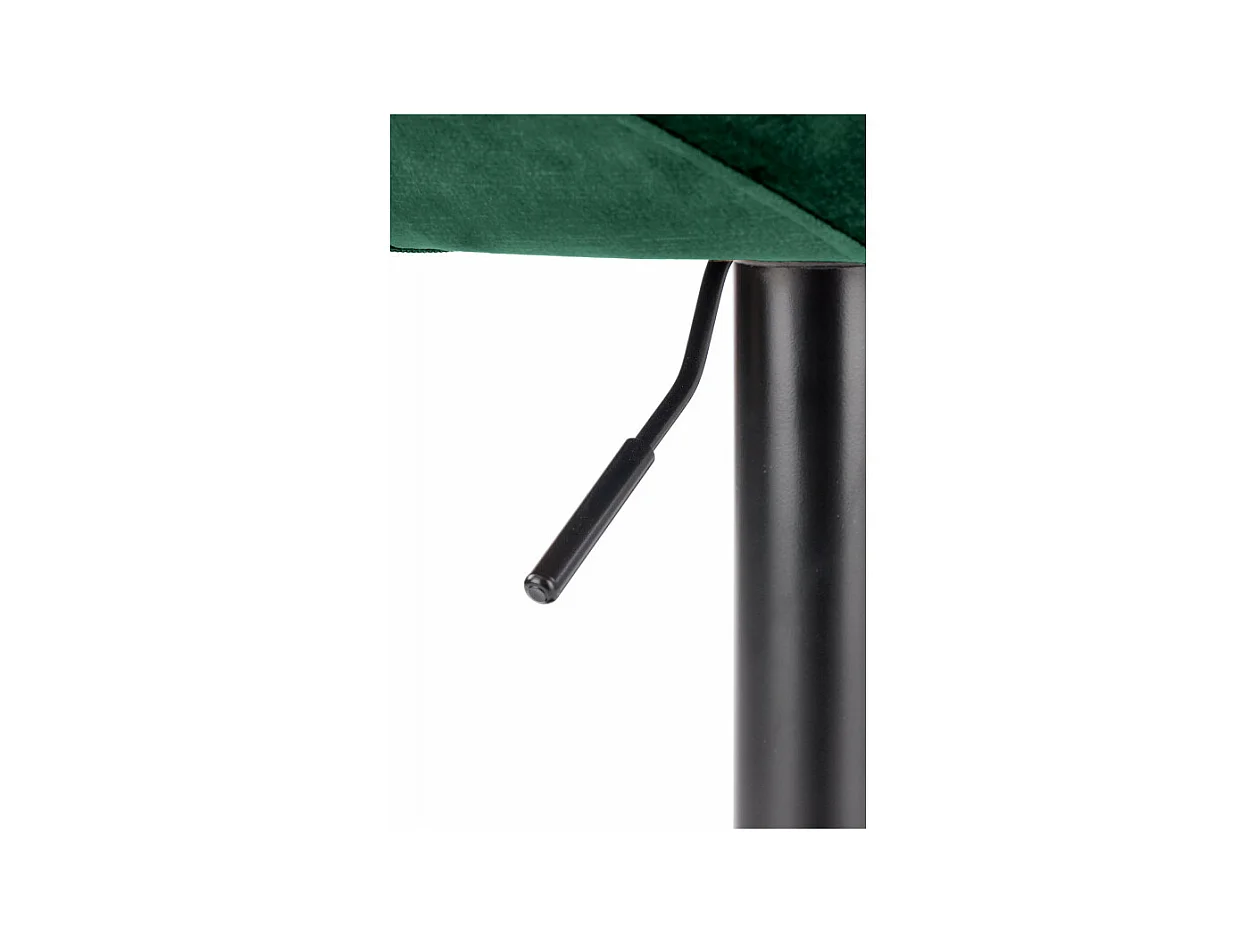 Taburete de bar contemporáneo de terciopelo verde con estructura de metal negro BEDIVERE