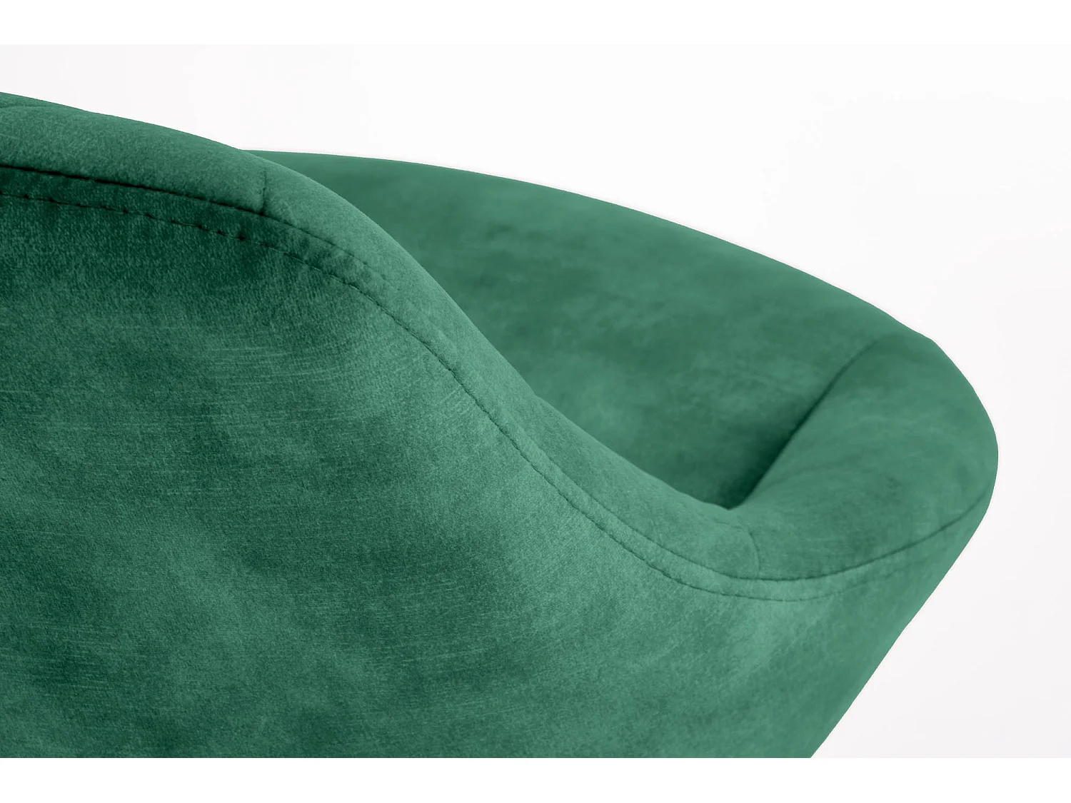 Tabouret de bar contemporain en velours vert avec structure en métal noir BEDIVERE