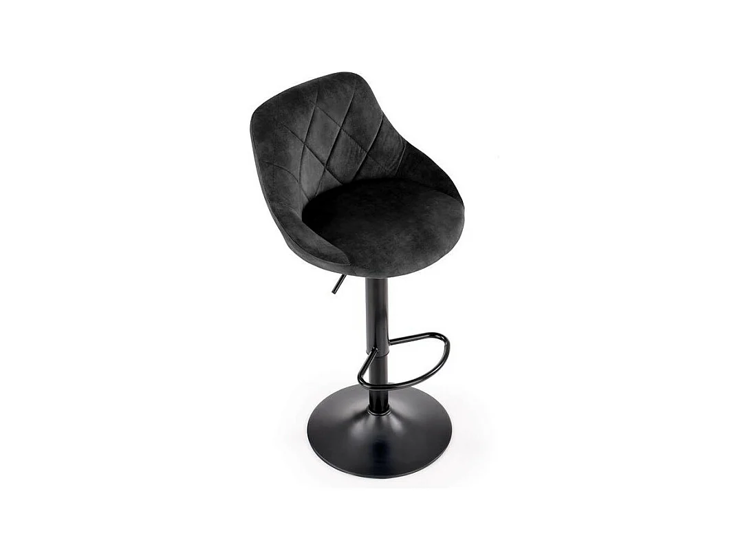 Silla de bar BOHORT de terciopelo negro