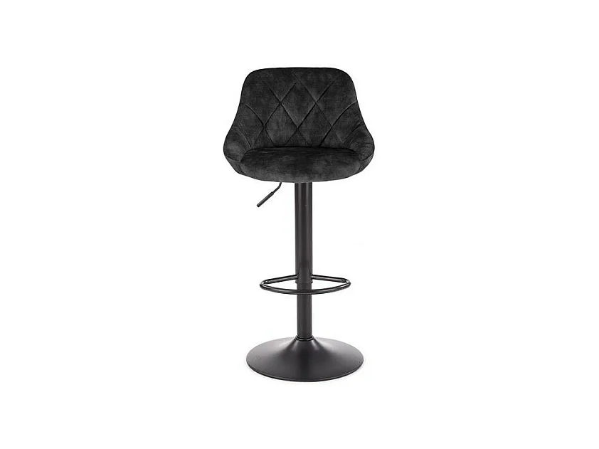 Silla de bar BOHORT de terciopelo negro