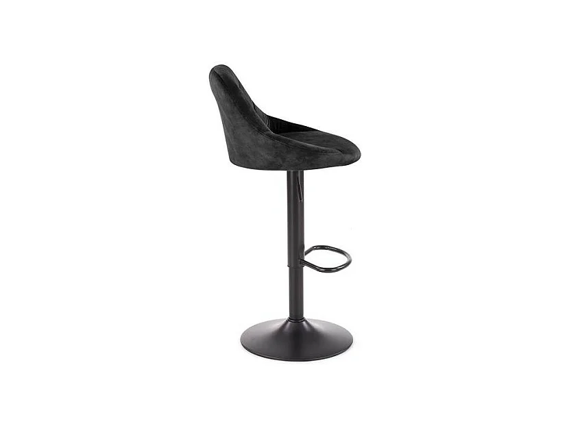 Silla de bar BOHORT de terciopelo negro