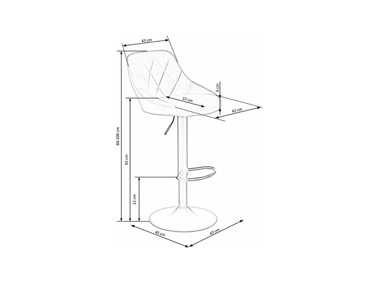 Silla de bar BOHORT de terciopelo negro