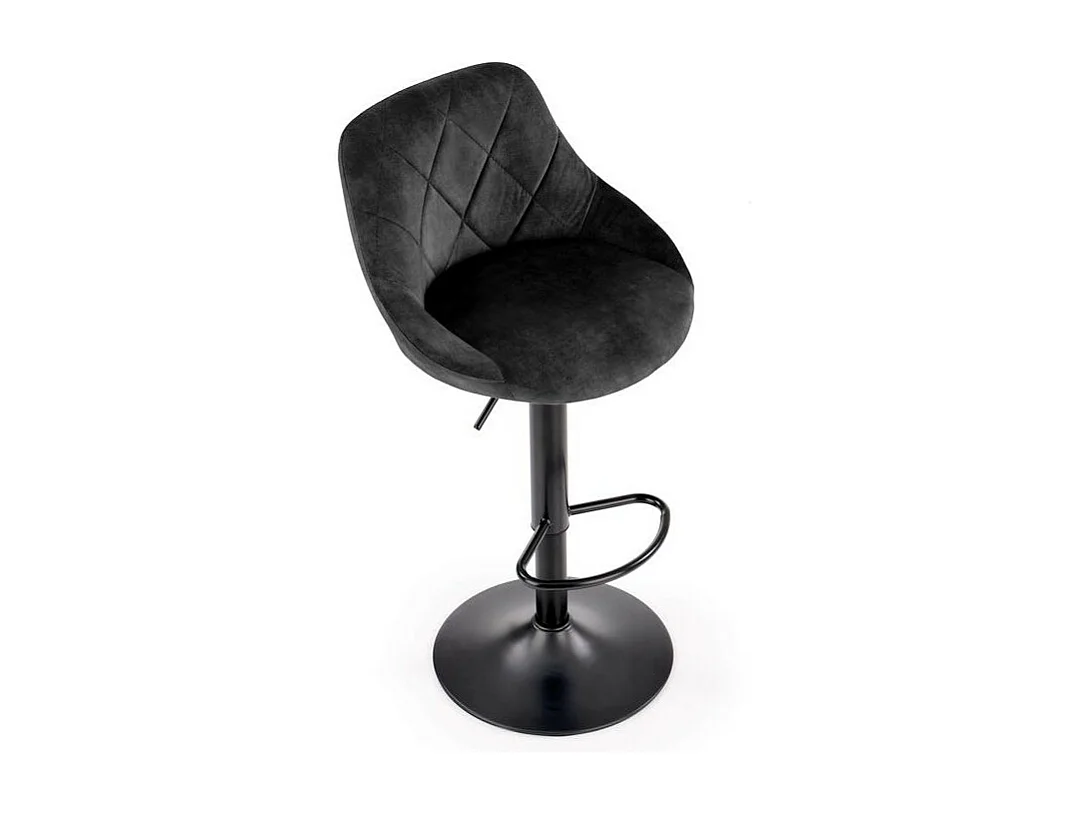 Chaise de bar en velours noir BOHORT