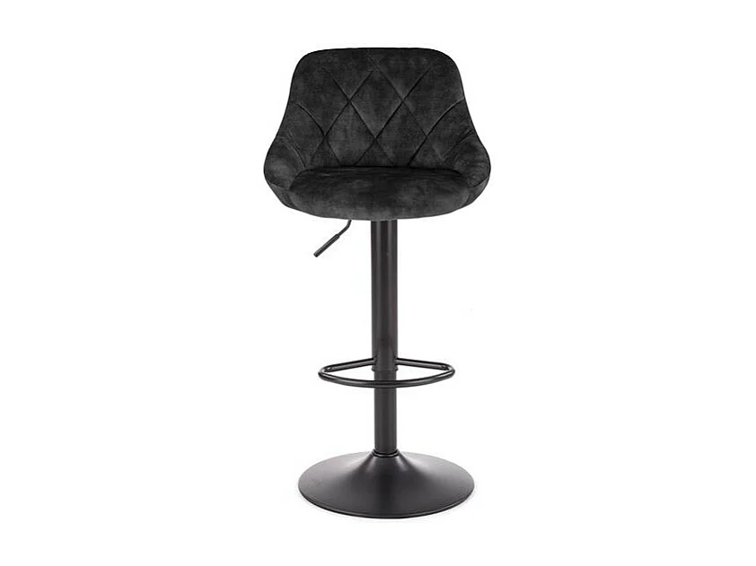 Chaise de bar en velours noir BOHORT