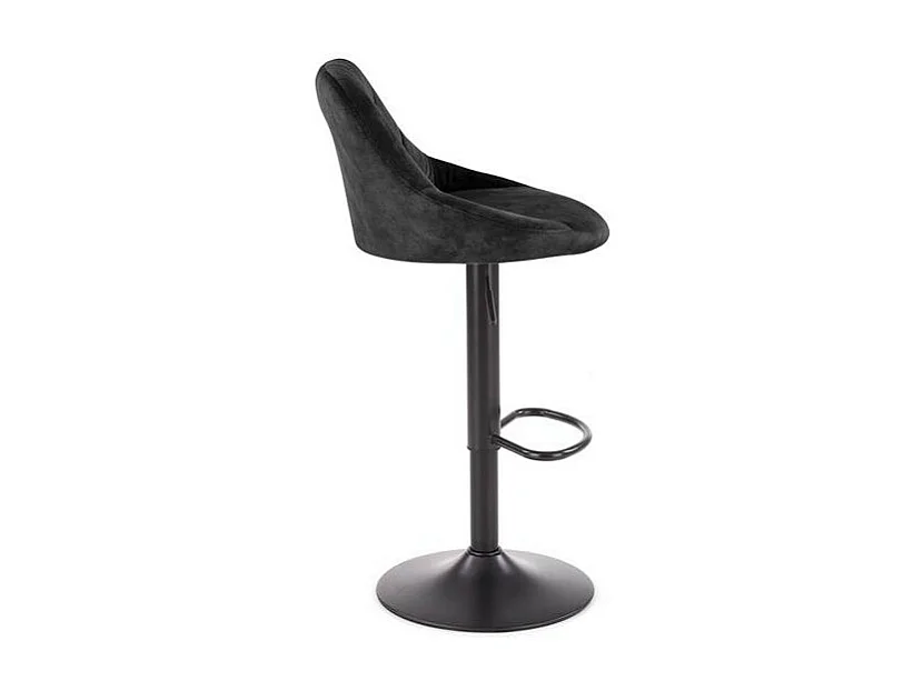 Chaise de bar en velours noir BOHORT