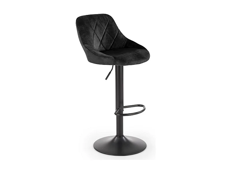 Chaise de bar en velours noir BOHORT