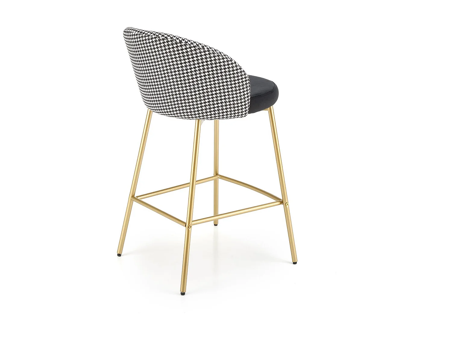 Silla de bar negra con respaldo de pata de gallo Lana