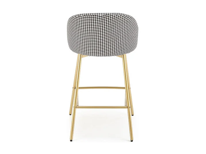 Silla de bar negra con respaldo de pata de gallo Lana