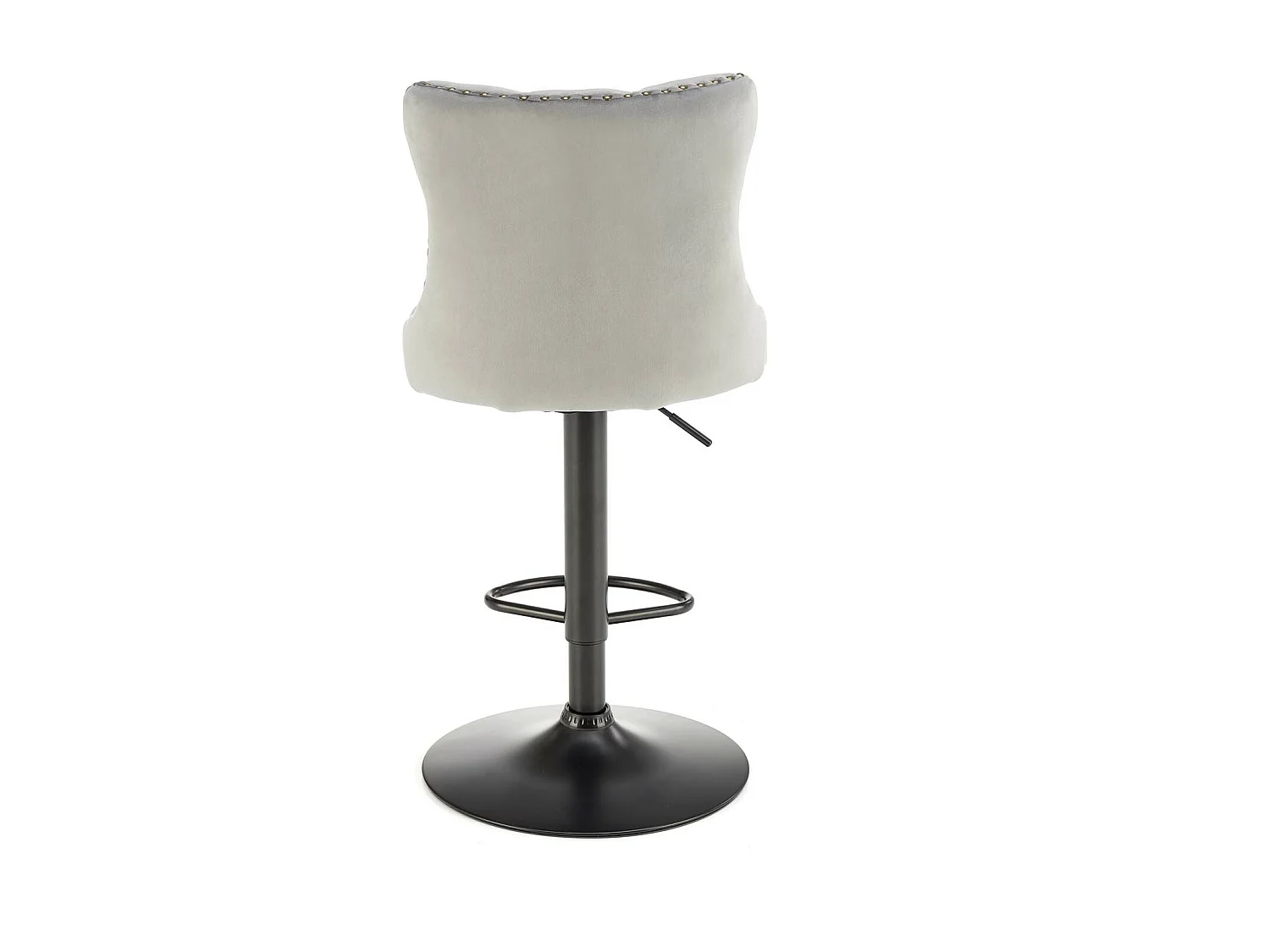 Sedia da bar in velluto grigio con schienale imbottito Mandy