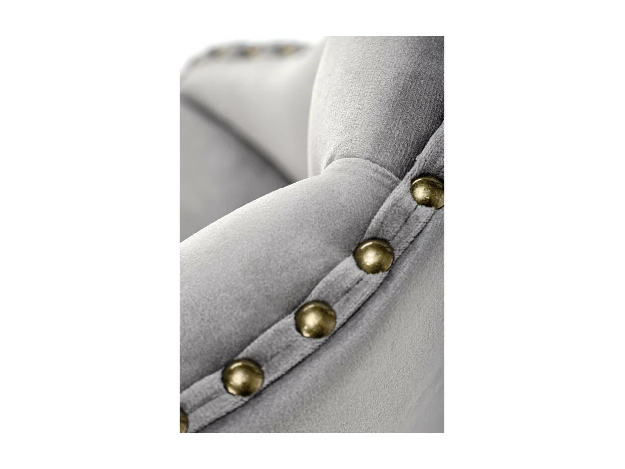 Sedia da bar in velluto grigio con schienale imbottito Mandy