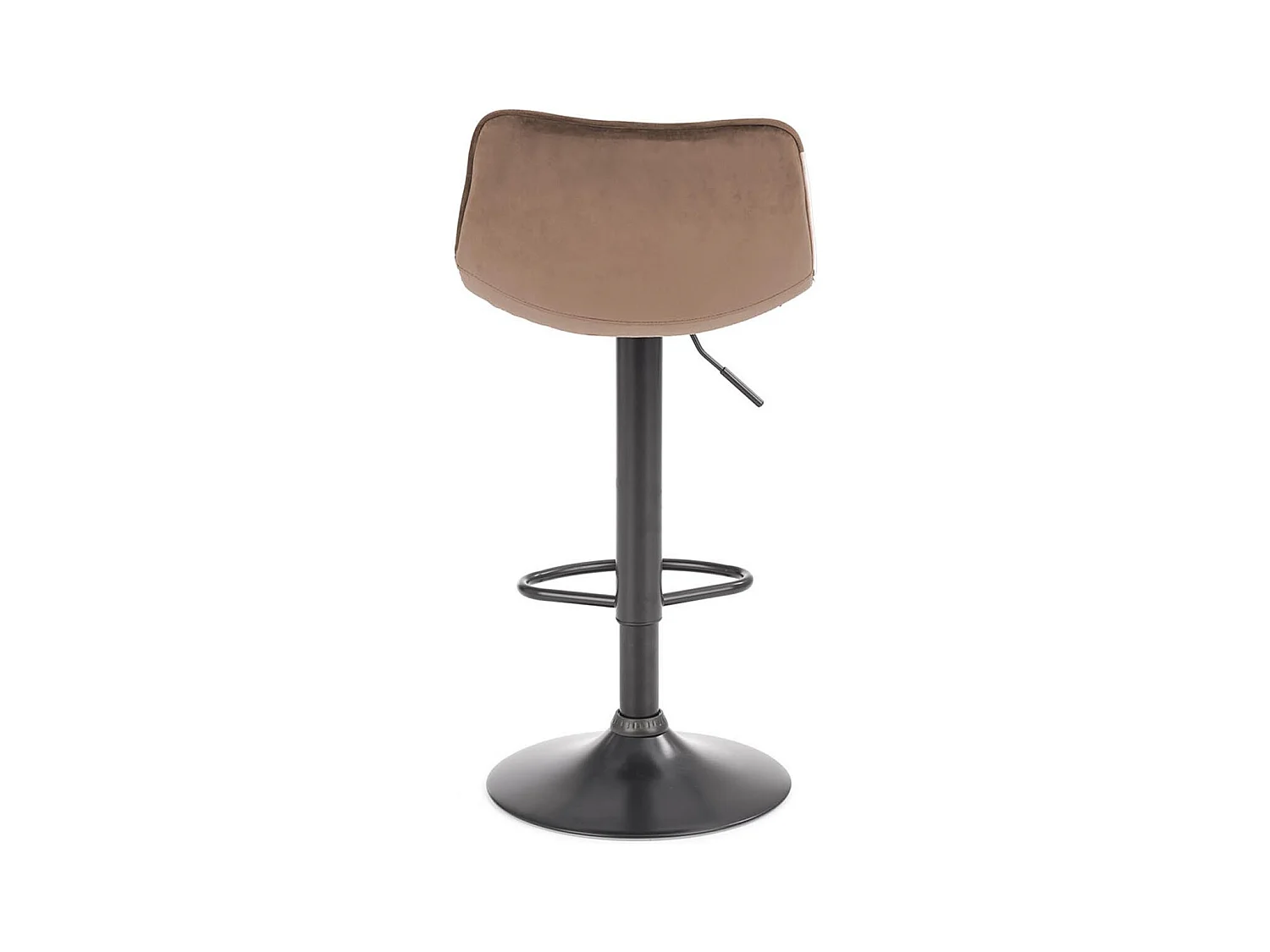 Taburete de bar Manchester de terciopelo beige con base de metal negro