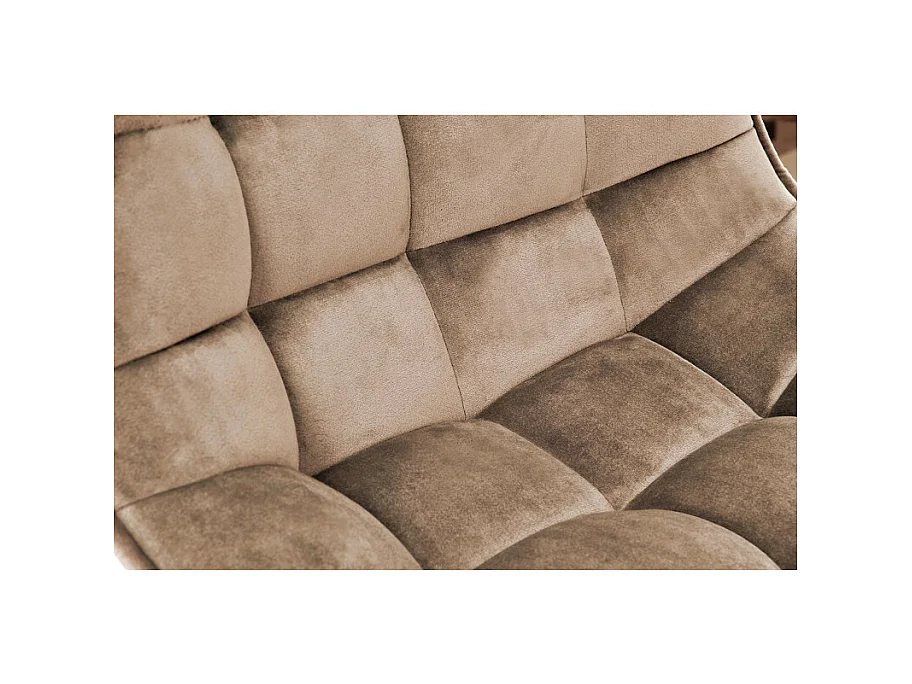 Taburete de bar Manchester de terciopelo beige con base de metal negro