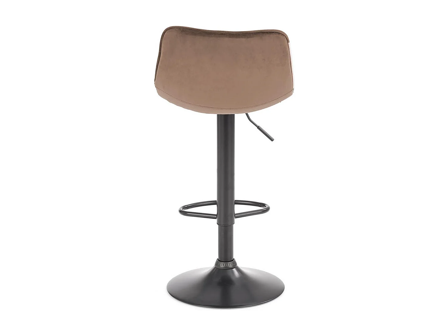 Taburete de bar Manchester de terciopelo beige con base de metal negro