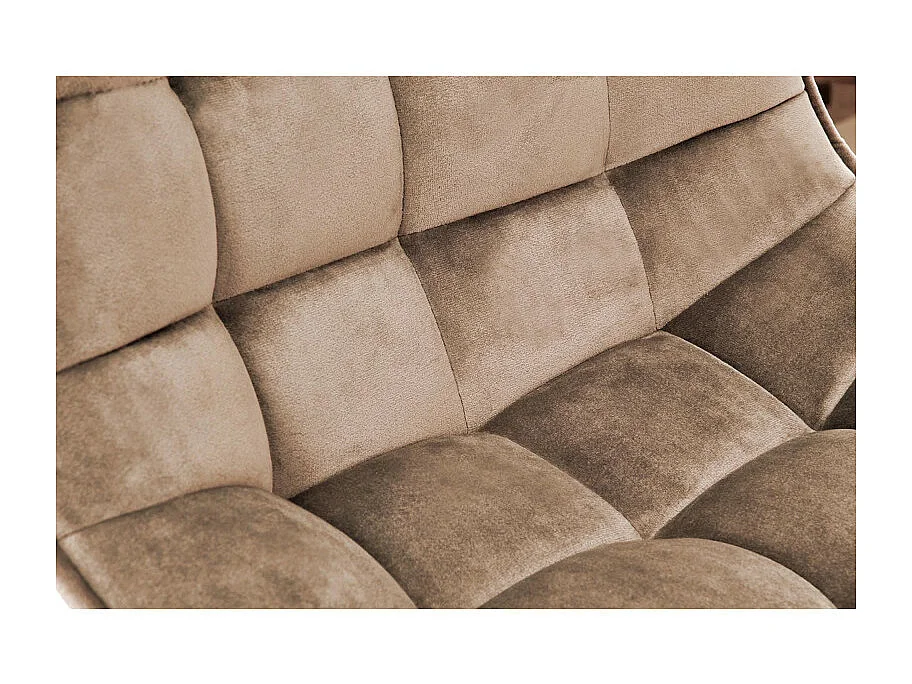 Taburete de bar Manchester de terciopelo beige con base de metal negro