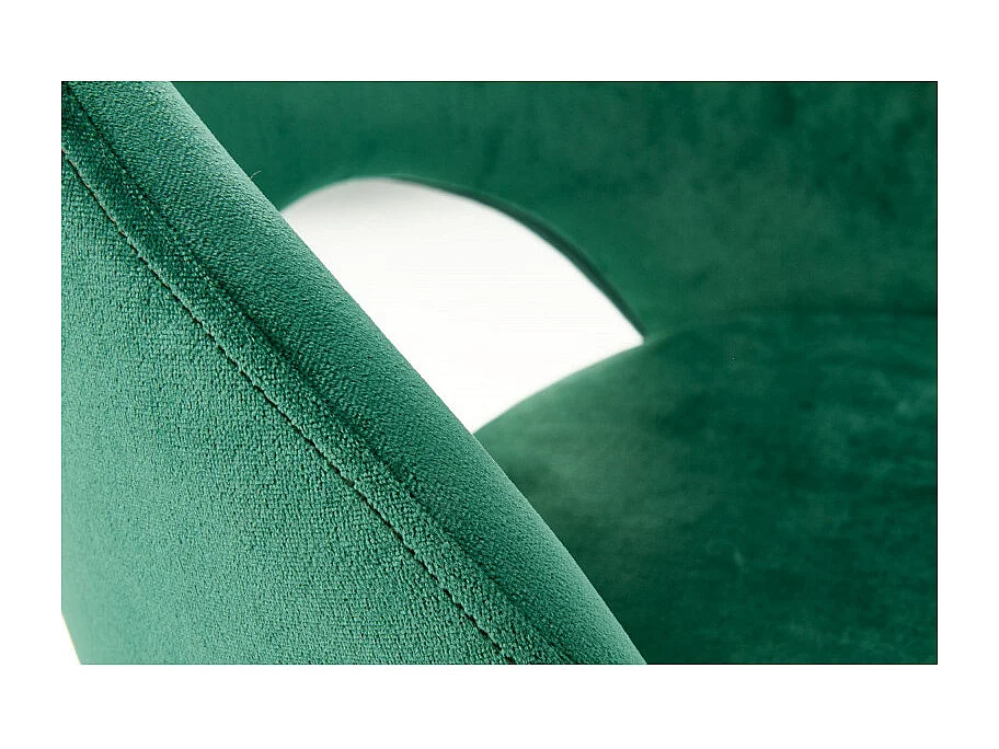 Chaise de bar en velours vert avec pieds en acier noir FIT