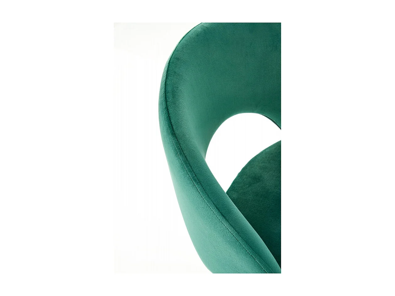 Chaise de bar en velours vert avec pieds en acier noir FIT