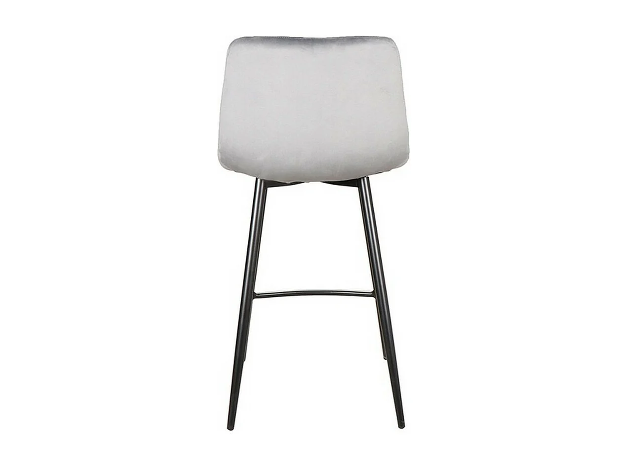 Chaise haute design métal noir velours gris Frigg