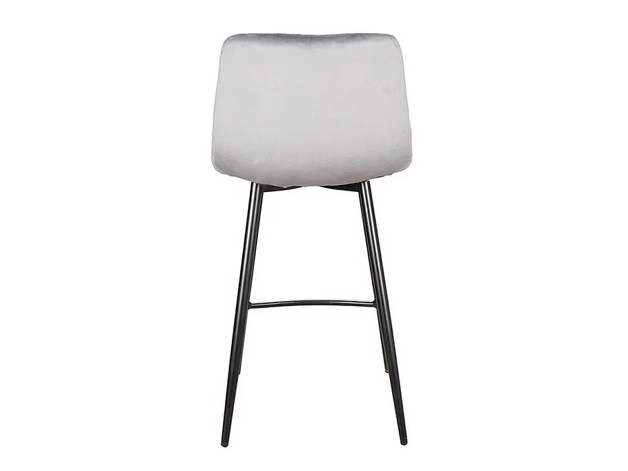 Chaise haute design métal noir velours gris Frigg