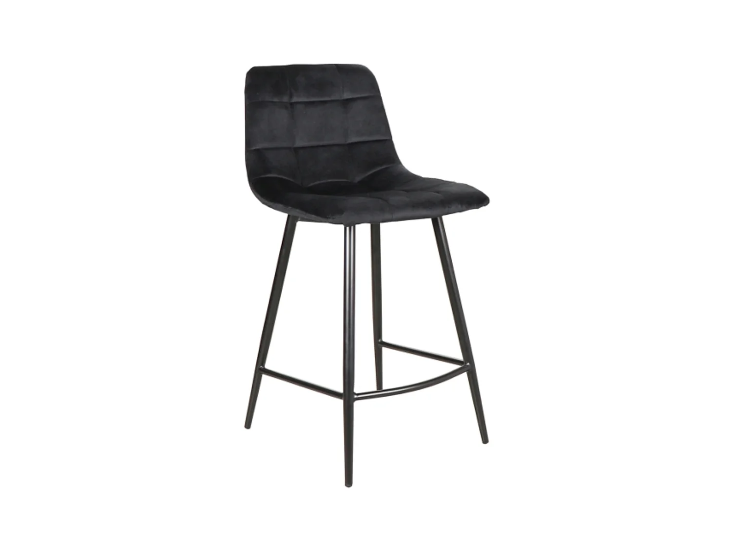 Chaise haute design métal noir velours noir Frigg