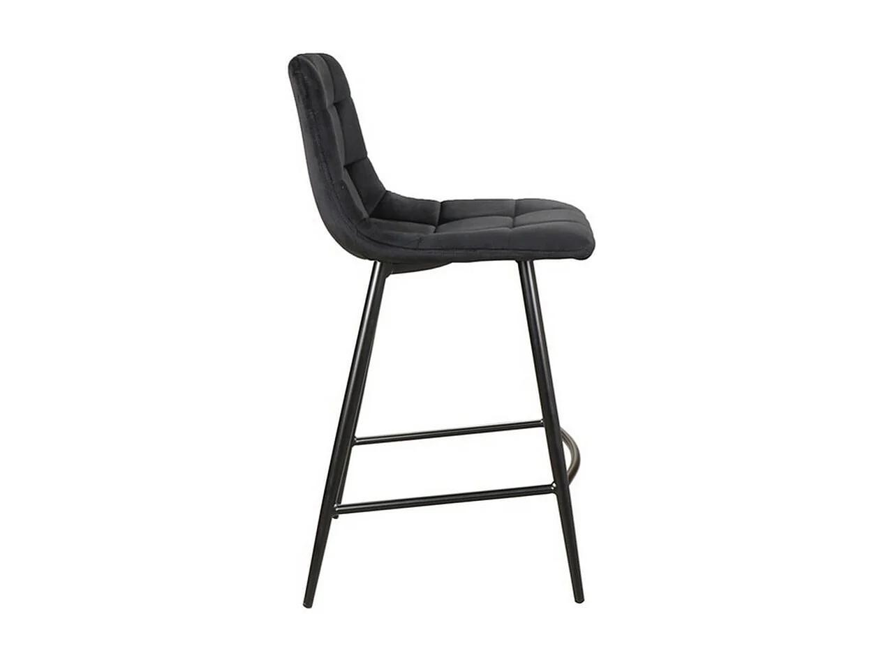 Chaise haute design métal noir velours noir Frigg