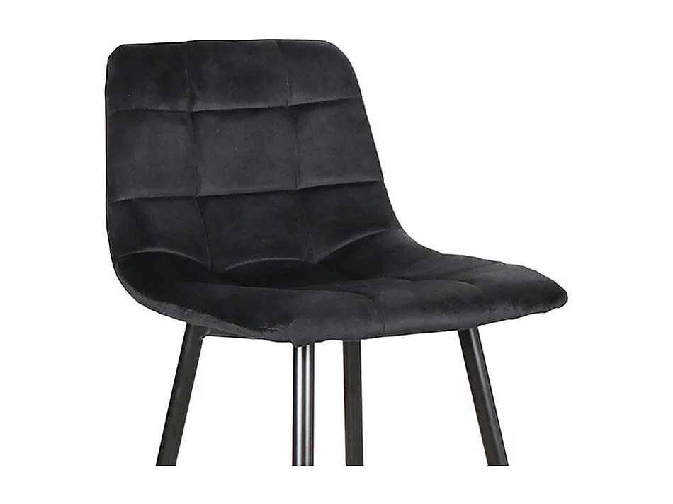 Silla alta Frigg de diseño metálico y terciopelo negro