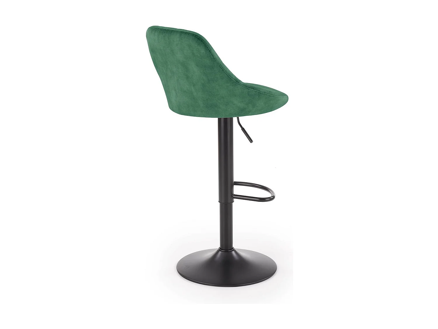Chaise de bar en velours vert avec structure en métal noir BOHORT
