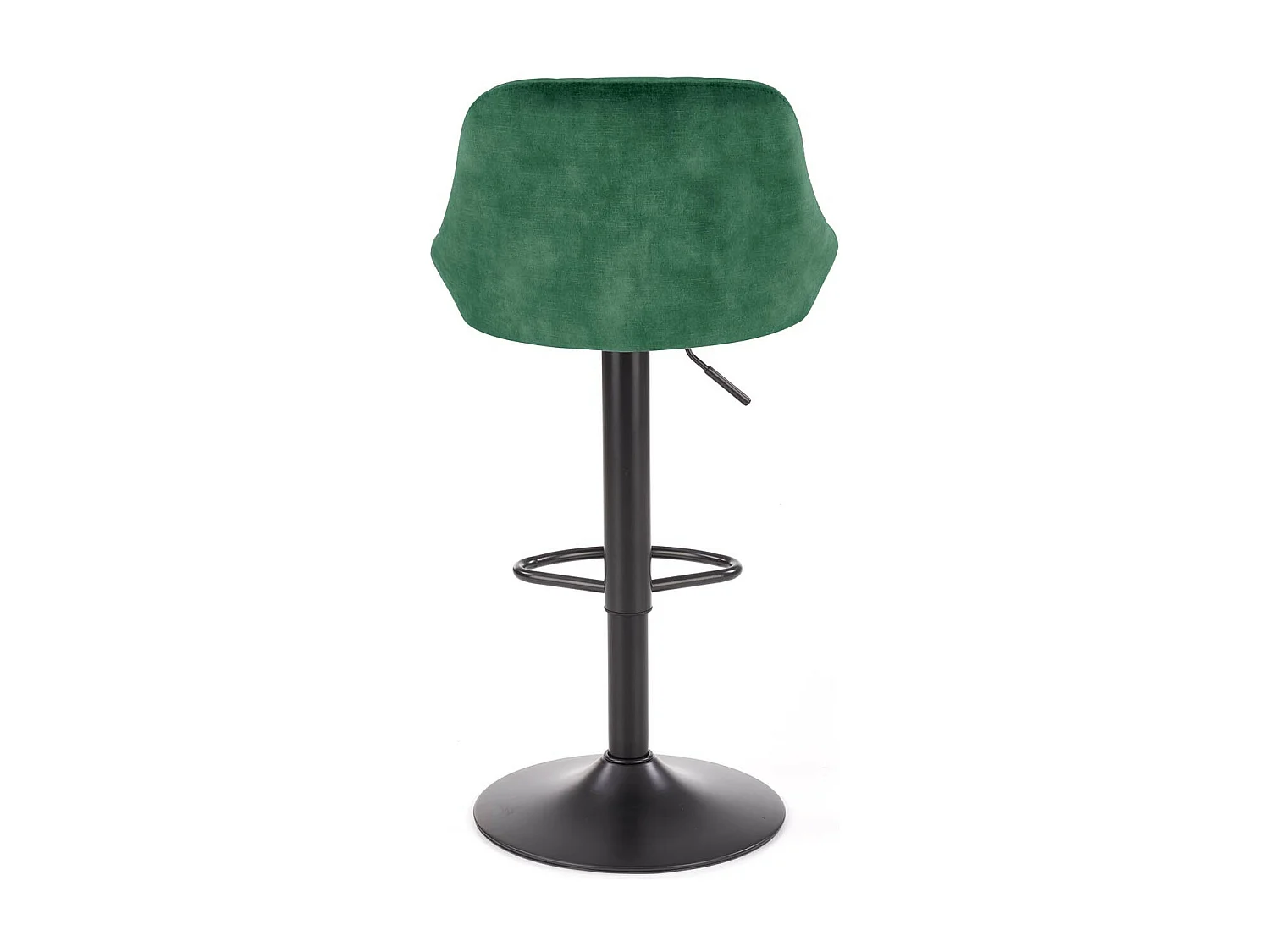 Chaise de bar en velours vert avec structure en métal noir BOHORT