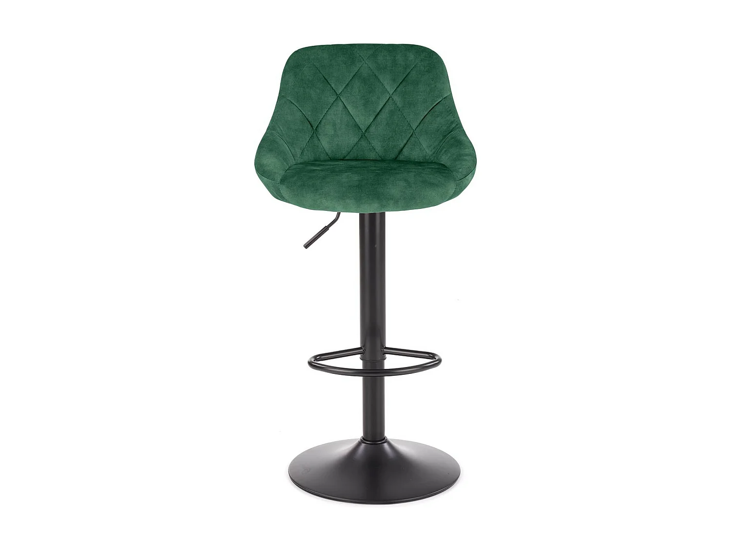 Chaise de bar en velours vert avec structure en métal noir BOHORT