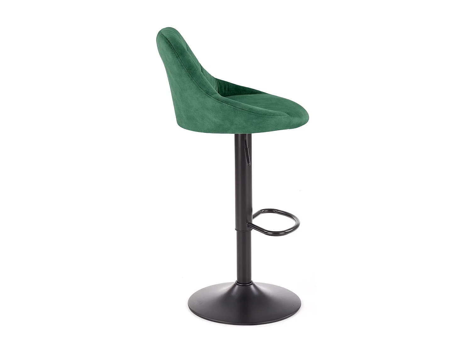 Silla de bar de terciopelo verde con estructura de metal negro BOHORT