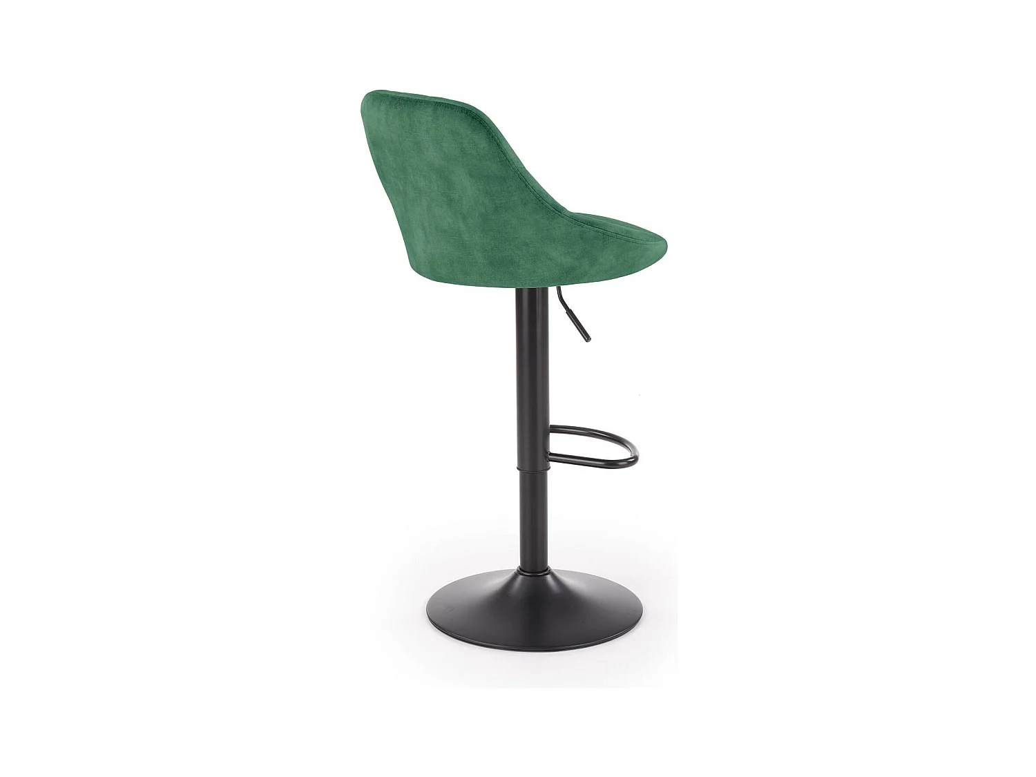 Silla de bar de terciopelo verde con estructura de metal negro BOHORT