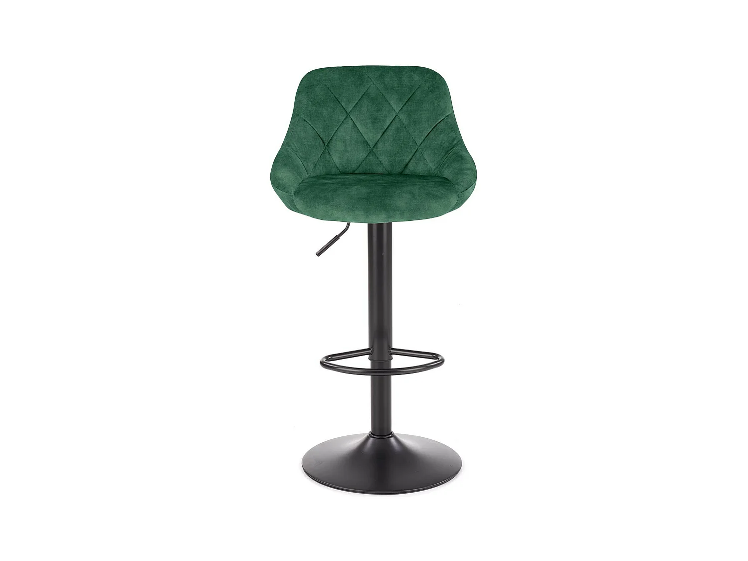 Silla de bar de terciopelo verde con estructura de metal negro BOHORT