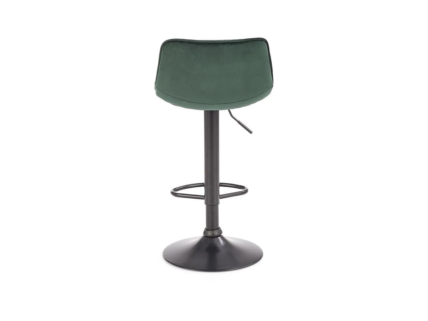 Taburete de bar de terciopelo verde oscuro con estructura de acero negro MANCHESTER