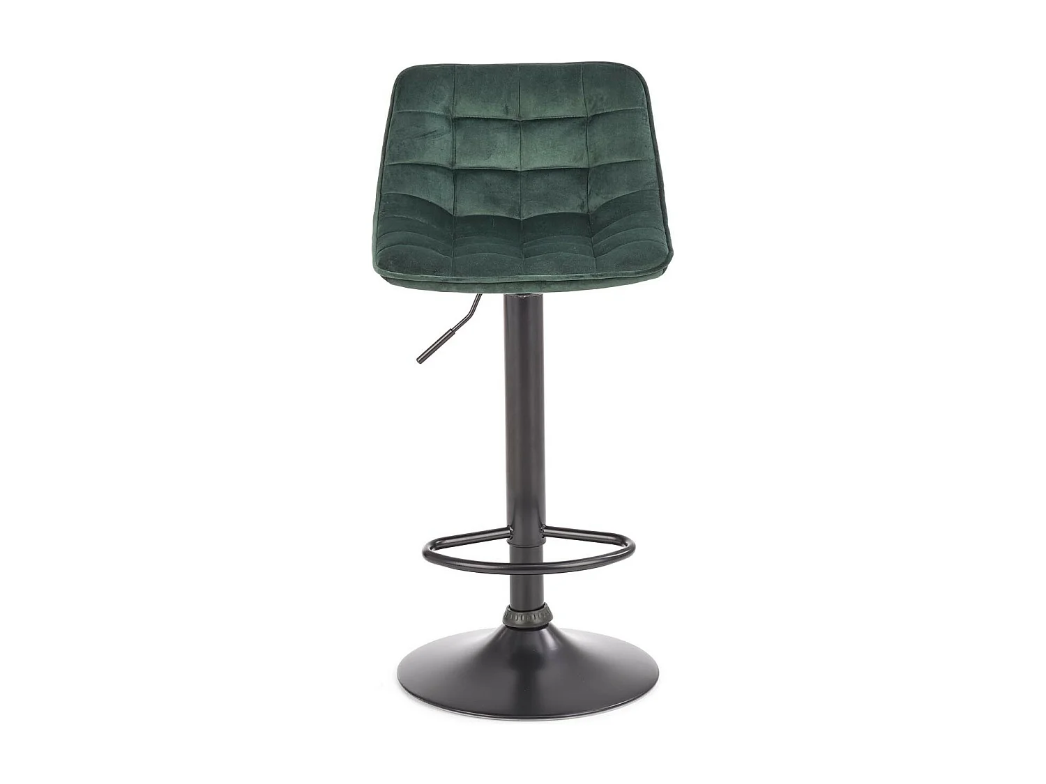 Tabouret de bar en velours vert foncé avec piètement en acier noir MANCHESTER