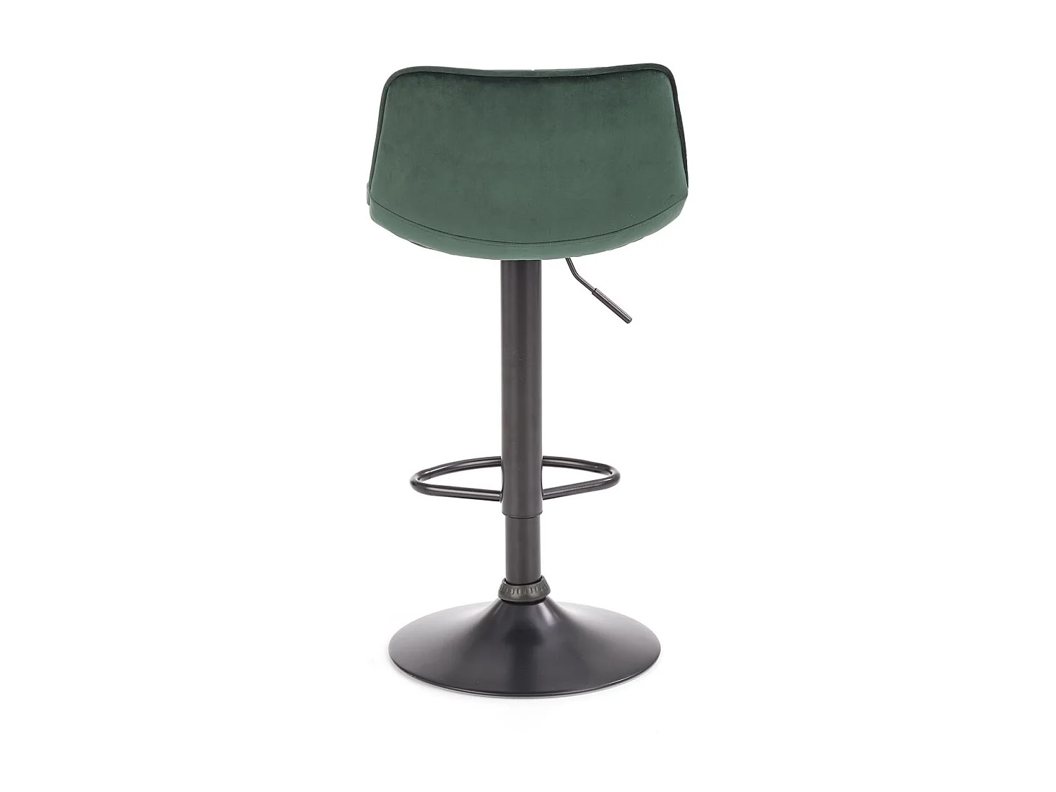 Tabouret de bar en velours vert foncé avec piètement en acier noir MANCHESTER
