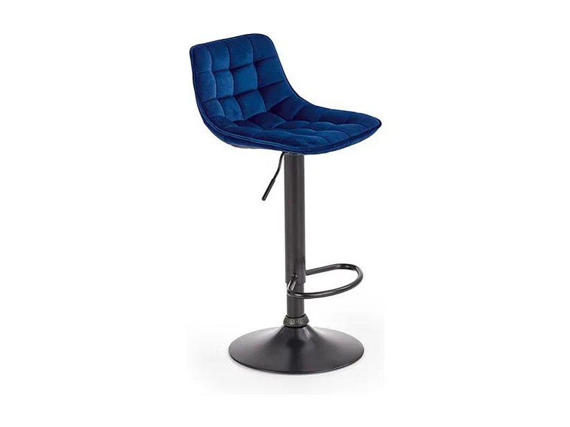 Tabouret de bar en velours bleu marine MANCHESTER