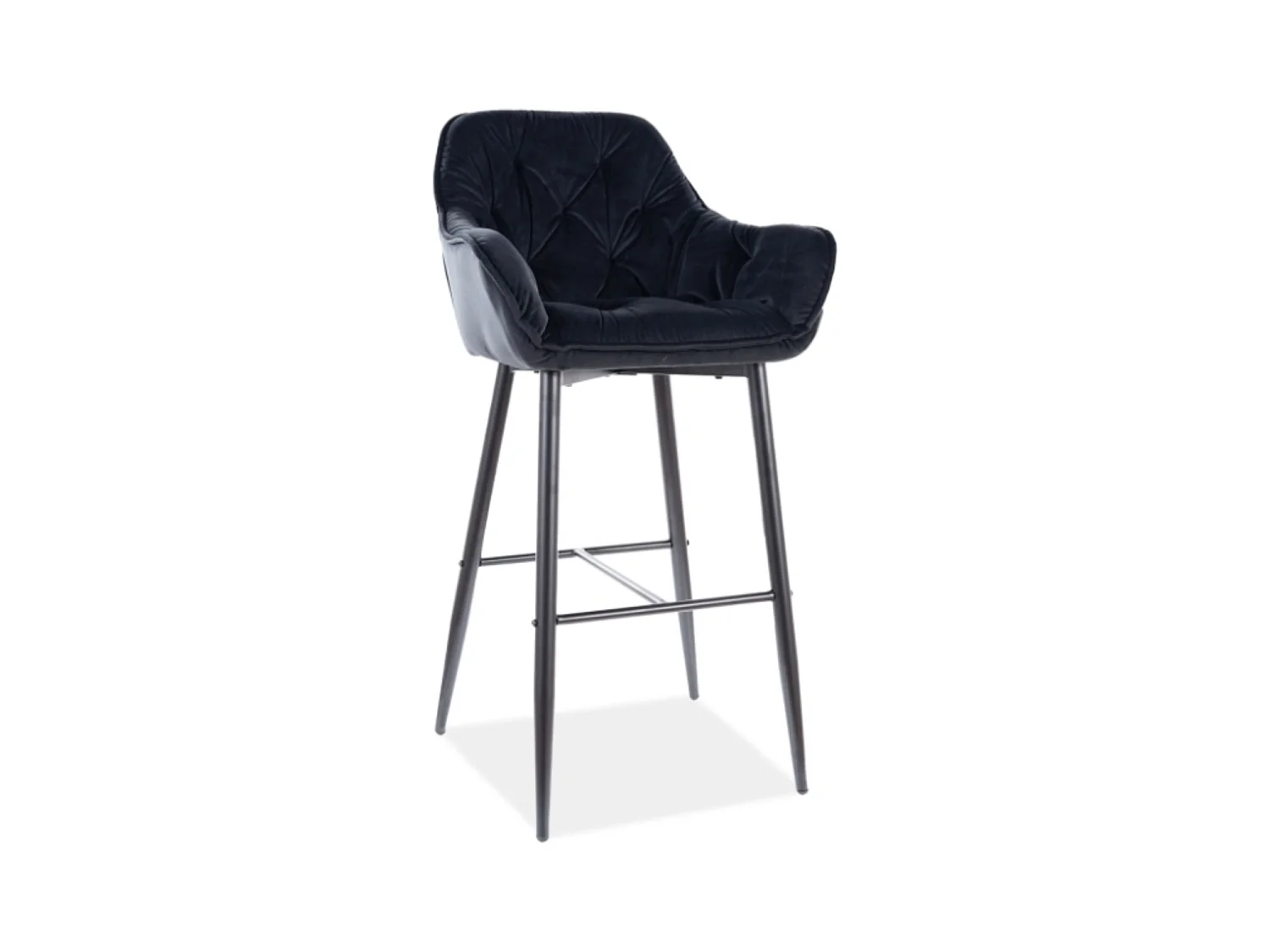 Chaise haute design métal et velours noir Umexa
