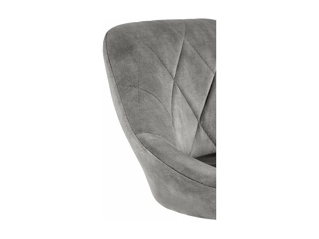 Chaise de bar en velours gris avec structure en métal noir BOHORT