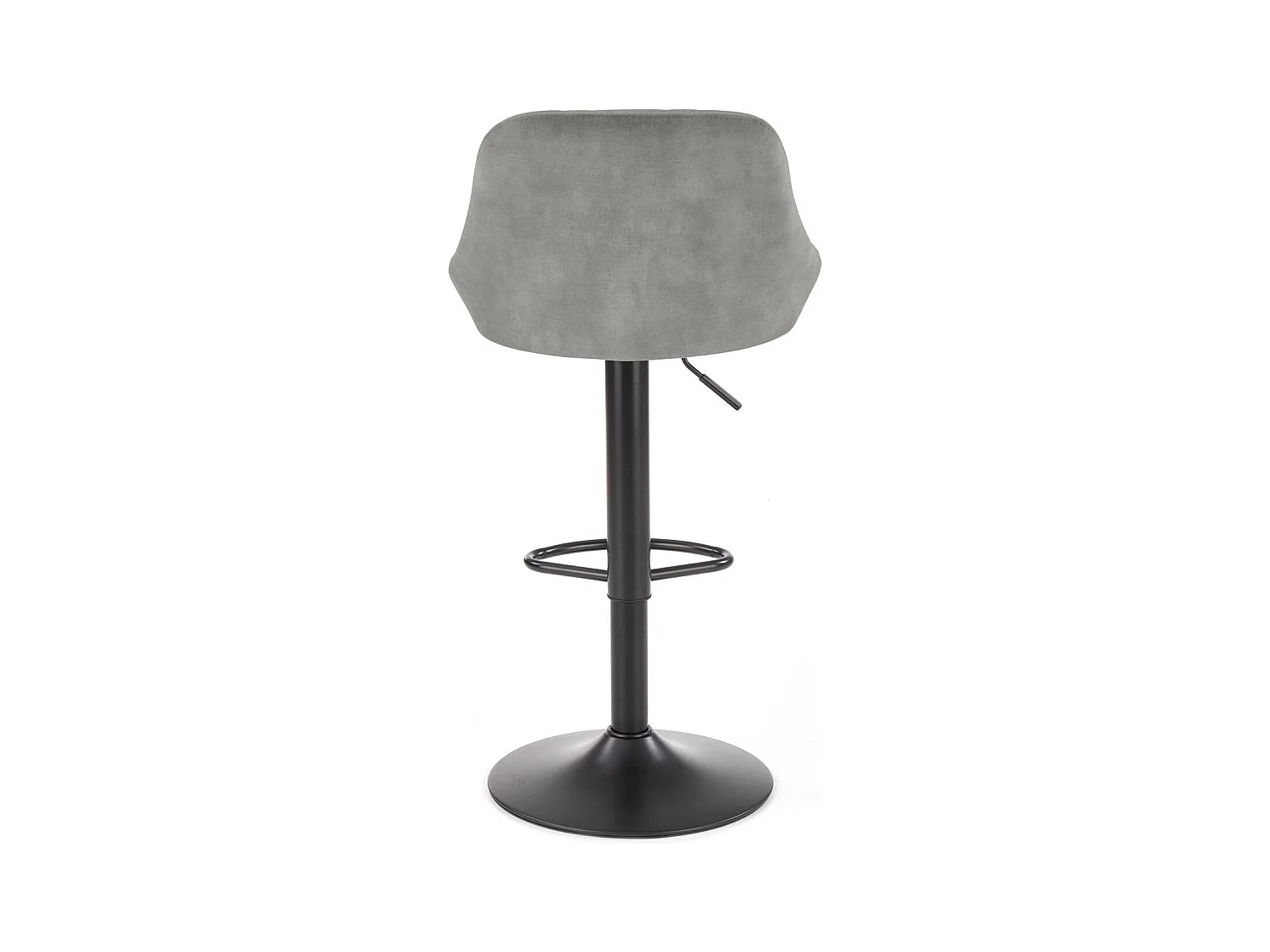 Silla de bar de terciopelo gris con estructura de metal negro BOHORT