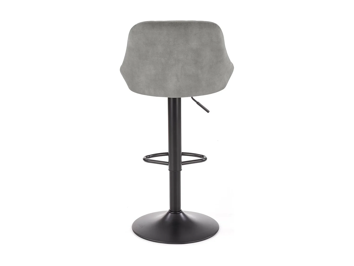 Chaise de bar en velours gris avec structure en métal noir BOHORT